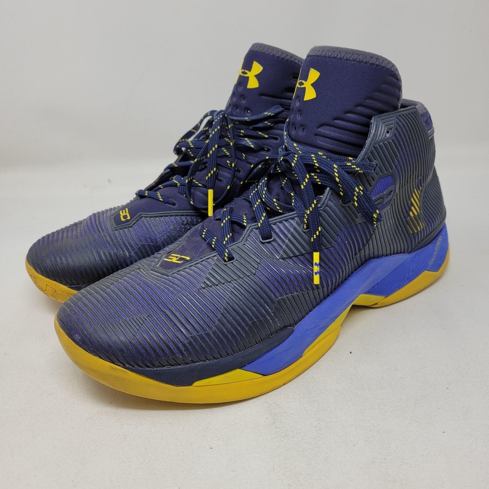 Under Armour Curry 2.5 Shoes Mens Size 12 Blue Yellow 1274425-400 Basketball